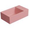 KUBE X keramické umývadlo 40x23cm, bez otvoru, pravé/ľavé, blush mat