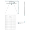 REA - Sprchová vanička Bazalt Grey 90x90 REA-K4105