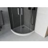 MEXEN/S - Rio čtvrtkruhový sprchový kout 80 x 80, grafit, chrom + vanička se sifonem Flat, bílá 863-080-080-01-40-4110