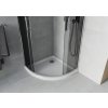 MEXEN/S - Rio čtvrtkruhový sprchový kout 80 x 80, grafit, chrom + vanička se sifonem Flat, bílá 863-080-080-01-40-4110