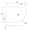 FLEXIA sprchová vanička z liateho mramoru štvrťkruh, s možnosťou úpravy rozmeru, 120x80cm, R550, ľavá
