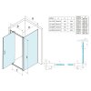 SIGMA SIMPLY štvorcová sprchová zástena pivot dvere 800x800mm L/P varianta, Brick sklo