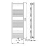 TONDI vykurovacie teleso 600x1330 mm, stredové pripojenie, biela