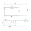 REA - Umyvadlo  Archi 90 CM White na desku - konglomerát REA-U4301