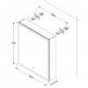 Galerka s LED osvetlením, obojstranným zrkadlom a kozmetickým zrkadlom 700 x 600 mm