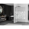 MEXEN/S - Kioto L Sprchová zástěna WALK-IN 70 x 200, bílý vzor, grafit kartáčovaná 800-070-103-66-85