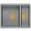 Quadron - Granitový dřez Logan 150 Grey Metallic Ocel HCQL5646U5-BS_U