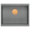 Quadron - Granitový dřez Logan 100 Grey Metallic Zlaty HQJ6045U5_PVDG1_U  DOPRAVA ZADARMO