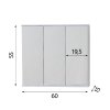 Závesná skrinka so zrkadlom TRIGA I, II, 60 cm, 15 cm, 55 cm