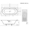 Obdĺžniková vaňa VITAE SLIM+, S nožičkami, 180 × 80 cm