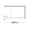 DECO WALK-IN W1P, 130 cm,  Ľavé (SX), Fasciato bezpečnostné sklo - 6 mm, Biela