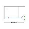 DECO WALK-IN W1P, 130 cm,  Ľavé (SX), Fasciato bezpečnostné sklo - 6 mm, Čierna