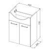 Skrinka s umývadlom RINO 45/55/65, 41.5 cm, 25.4 cm, 71.5 cm