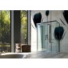 Sprchové dvere URBAN ESSENCE N1FS, 140 cm,  Ľavé (SX), Stampato C bezpečnostné sklo - 6 mm, Hliník biely  DOPRAVA ZADARMO