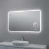 Zrkadlo s LED osvetlením, kozmetickým zrkadlom 5 x zoom, 1200 x 700 mm, nastaviteľná teplota farby svetla