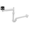 URBINO umývadlový sifón šetriaci miesto s click-clack výpustou, 5/4", odpad 32mm, čierna mat
