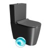 KUBE X WC kombi, Swirlflush, spodný/zadý odpad, čierna dual-mat
