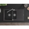 MEXEN/S - Matias granitový dřez 1.5 s odkapávačem včetně baterie Carla, černá kropenatá 6502-76-670700-00