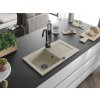 MEXEN/S - Pablo granitový dřez 1 s odkapávačem 752 x 436 mm, béžová, + černý sifon 6510751010-69-B