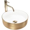 REA - Umyvadlo na desku Sami White Brush Gold REA-U6630