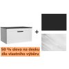 Spodná skrinka DEXA biela + 50% zľava na dosku podľa vlastného výberu, Čierna, 60 cm, 50 cm, 40 cm, Ľavý variant