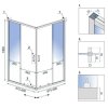 REA - Sprchový kout City 90x90 Nickel Brush Bez sprchové vaničky REA-K6496
