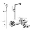 MEXEN/S - Milo DF40 SET umyvadlová baterie + vanová s příslušenstvím, chrom 713153DF40-00