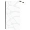 MEXEN/S - KIOTO Sprchová zástěna WALK-IN 70x200 cm 8 mm, černá, bílý vzor 800-070-101-70-97