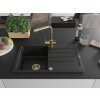 MEXEN/S - Bruno granitový dřez s odkapávačem včetně baterie Duero, černá 6513-77-671600-50