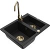 MEXEN/S - Carlos granitový dřez 1.5 včetně baterie Telma, černá 6518-77-670200-50