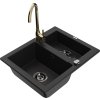 MEXEN/S - Carlos granitový dřez 1.5 včetně baterie Telma, černá 6518-77-670200-50-B