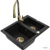 MEXEN/S - Carlos granitový dřez 1.5 včetně baterie Savita, černá 6518-77-672601-50