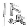 MEXEN/S - Saber R72 Set umyvadlové a vanové baterie s příslušenstvím, chrom 72103R72-00