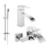 MEXEN/S - Libra DQ77 Set umyvadlové a vanové baterie s příslušenstvím, chrom 745103DQ77-00