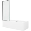 MEXEN/S - Cube obdélníková vana 170 x 80 cm s panelem + vanová zástěna 70 cm, černá vzor 550517080X9507007070