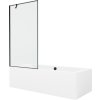 MEXEN/S - Cube obdélníková vana 170 x 80 cm s panelem + vanová zástěna 90 cm, černá vzor 550517080X9509007070