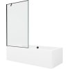 MEXEN/S - Cube obdélníková vana 170 x 80 cm s panelem + vanová zástěna 100 cm, černá vzor 550517080X9510007070