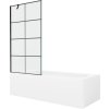 MEXEN/S - Vega obdélníková vana 150 x 70 cm s panelem + vanová zástěna 90 cm, černá vzor 550115070X9509007077