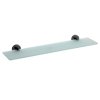 X-ROUND BLACK sklenená polička 600mm, čierna mat