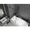 MEXEN/S - Vega obdélníková vana 170 x 70 cm s panelem + vanová zástěna 80 cm, černá vzor 550117070X9508007070