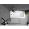 MEXEN/S - Vega obdélníková vana 170 x 70 cm s panelem + vanová zástěna 80 cm, černá vzor 550117070X9508007070