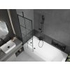 MEXEN/S - Vega obdélníková vana 170 x 70 cm s panelem + vanová zástěna 60 cm, černá vzor 550117077X9506007077