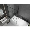 MEXEN/S - Vega obdélníková vana 170 x 70 cm s panelem + vanová zástěna 90 cm, černá vzor 550117077X9509007077