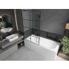 MEXEN/S - Vega obdélníková vana 170 x 70 cm s panelem + vanová zástěna 100 cm, černá vzor 550117077X9510007077