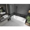 MEXEN/S - Vega obdélníková vana 180 x 80 cm s panelem + vanová zástěna 50 cm, černá vzor 550118080X9505007070