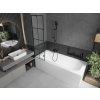 MEXEN/S - Vega obdélníková vana 180 x 80 cm s panelem + vanová zástěna 50 cm, černá vzor 550118080X9505007077