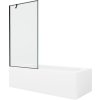 MEXEN/S - Vega obdélníková vana 180 x 80 cm s panelem + vanová zástěna 90 cm, černá vzor 550118080X9509007070