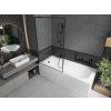 MEXEN/S - Vega obdélníková vana 180 x 80 cm s panelem + vanová zástěna 100 cm, černá vzor 550118080X9510007070