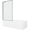 MEXEN/S - Vega obdélníková vana 180 x 80 cm s panelem + vanová zástěna 100 cm, černá vzor 550118080X9510007070