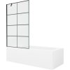 MEXEN/S - Vega obdélníková vana 180 x 80 cm s panelem + vanová zástěna 100 cm, černá vzor 550118080X9510007077